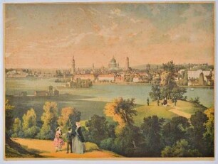 Aussicht vom Babelsberg über die Havelwiesen auf Potsdam