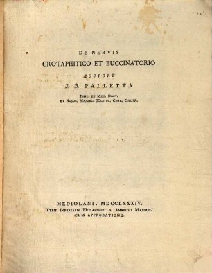 De nervis crotaphitico et buccinatorio : C. tab. un.
