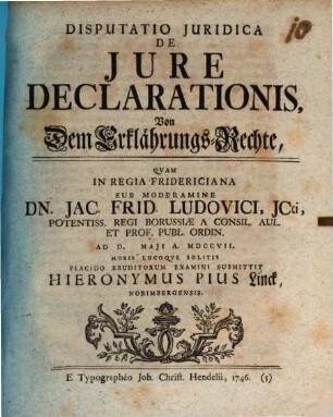 Disp. iur. De iure declarationis