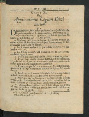 Caput XI. De Applicatione Legum Divinarum.
