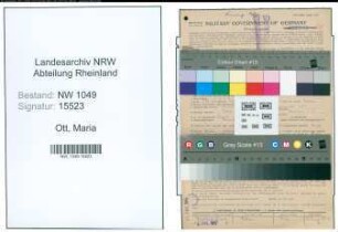 Entnazifizierung Maria Ott , geb. 03.02.1902 (Modistin)