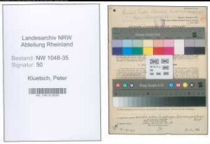 Entnazifizierung Peter Kluetsch , geb. 19.04.1893 (Artist)