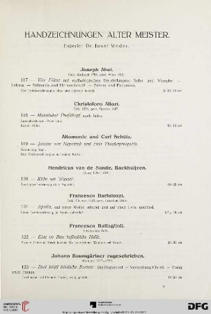 Handzeichnungen alter Meister (Nr. 117-194)