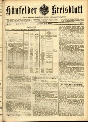 Ausgabe vom Samstag, den 03. Oktober 1914.