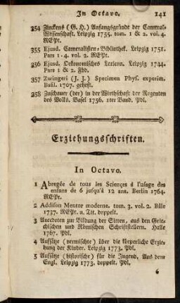 141-147, Erzierhungsschriften.