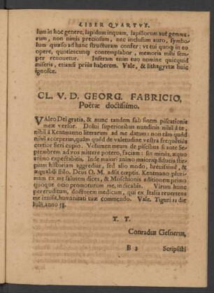 Cl. V. D. Georg. Fabricio. Poetae doctissimo.
