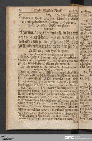 Von der Gottheit Christi.