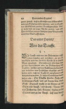 Das ander Capitel/ Von der Tauffe.