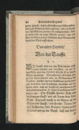 Das ander Capitel/ Von der Tauffe.