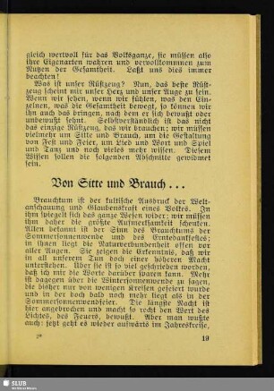 Von Sitte und Brauch ...