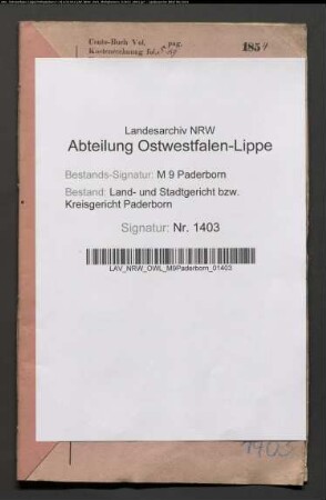 Erblasser: Knaup, Maria Aloysia, geb. Buthe; Ehepartner: Knaup, Anton: