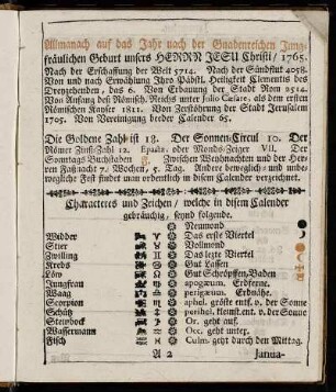 Allmanach auf das Jahr [...]