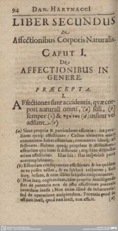Caput I. De Affectionibus in Genere.