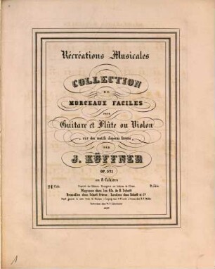 Récréations musicales : collection de morceaux faciles pour guitare et flûte ou violon : sur des motifs d'opéras favoris : op. 321, 21. Belisario de Donizetti