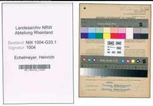 Entnazifizierung Heinrich Echelmeyer , geb. 11.06.1889 (Studienrat)