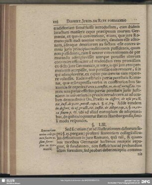 §. LIII. Sententiam unius collegii non facere usum forensem in Germaniá