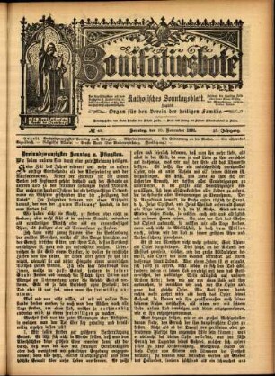 Erste Ausgabe vom Sonntag, den 10. November 1901.
