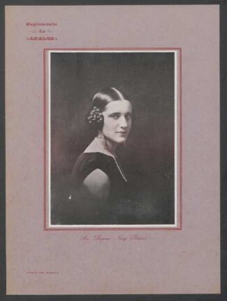 Suplemento de "Anales" : [Fotografía de] Sta. Susana Nery Platero
