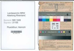 Entnazifizierung Heinrich Plueckthun , geb. 20.10.1901 (Lehrer)