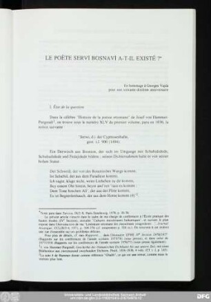 Le Poète Servı Bosnavı A-t-il Existé?