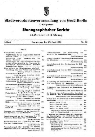 Nr. 50, 29. Juni 1950, Ordentliche Sitzung