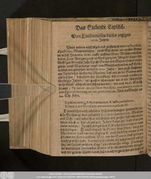 Das Siebende Capittel. Von Finsternissen dieses jetzigen 1602. Jahres.