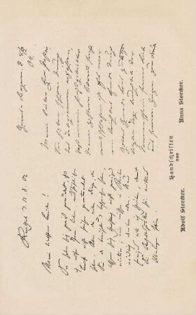 Handschriften von Adolf Stoecker, Anna Stoecker