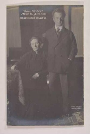 Rollenbildnis Paul Wiecke und Melitta Leithner in "Baumeister Solness"