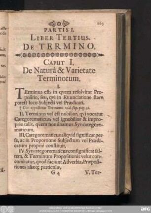 Caput I. De Naturâ & Varietate Terminorum.