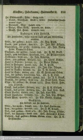 Aubergen, Hotels, Gasthöfe, …