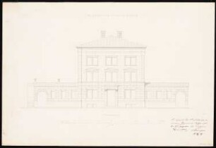 Kreisgericht, Minden: Vorderansicht (Nachzeichnung von Inv.Nr. ZFB 05,015, Busse, Kreisgericht Minden, 1855)