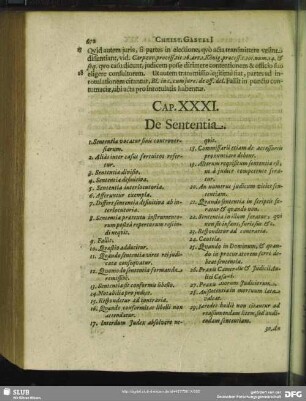 Cap. XXXI. De Sententia