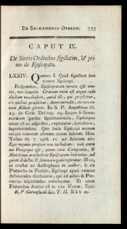 Caput IX. De Sacris Ordinibus sigillatim, & primo de Episcopatu