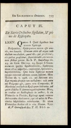 Caput IX. De Sacris Ordinibus sigillatim, & primo de Episcopatu
