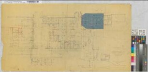 Wiederaufbau des Empfangsgebäudes auf Bahnhof Gütersloh: Grundriß Erdgeschoß, M. 1:100