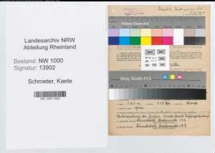 Entnazifizierung Kaete Schroeter, geb. 02.04.1909 (Postassistentin)