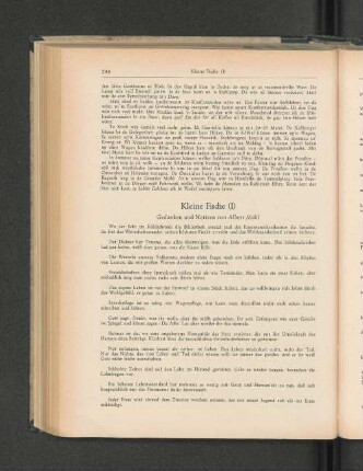 Kleine Fische (I). Gedanken und Notizen von Albert Mähl