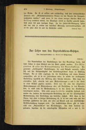 Zur Lehre von den Reproduktions-Gesetzes : (Schluß)