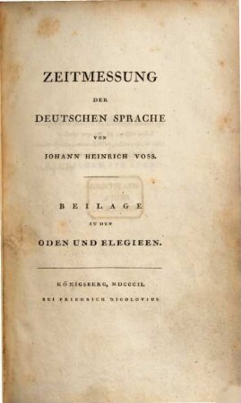 Sämtliche Gedichte, [7]. Zeitmessung der deutschen Sprache