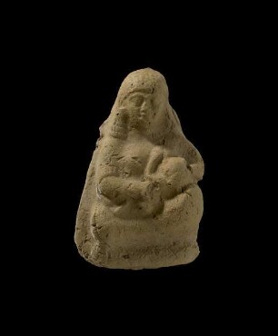 Terrakotte einer weiblichen Figur mit Säugling im Arm