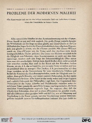 Probleme der modernen Malerei