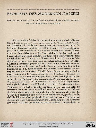 Probleme der modernen Malerei