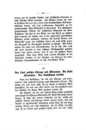 14. Das Land zwischen Chicago und Milwaukee. Die Stadt Milwaukee. Das Deutschthum daselbst