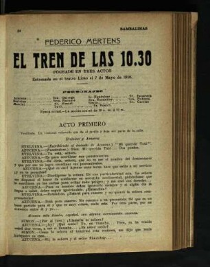 El tren de las 10.30 : pochade en tres actos