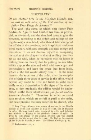 Chapter XXVI. Of the chapter held in the Filipinas Islands, and, as will be told later, of the first election of our father Fray Diego de Alvarez