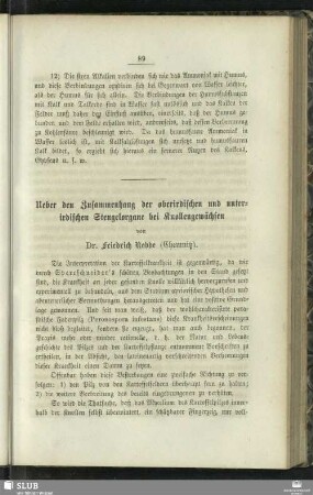 Ueber den Zusammenhang der oberirdischen und unterirdischen Stengelorgane bei Knollengewächsen