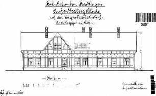 Reutlingen Hbf: Nebengebäude Aufenthaltsgebäude GBf. Bahnansicht