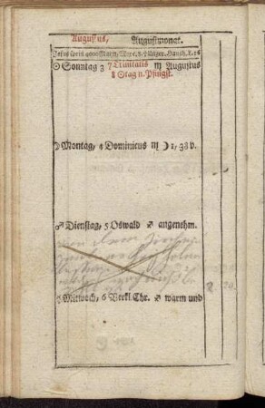 Augustus, Augustmonat.