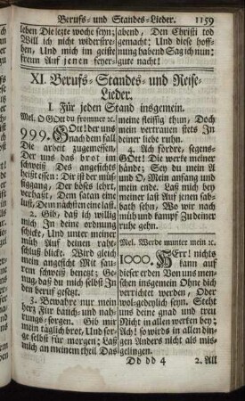XI. Berufs-Standes- und Reise-Lieder.