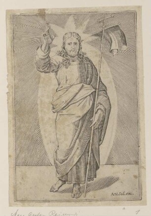 Jesus Christus (Dente, Raimondi, Christus und die zwölf Apostel, Bl. 1)
